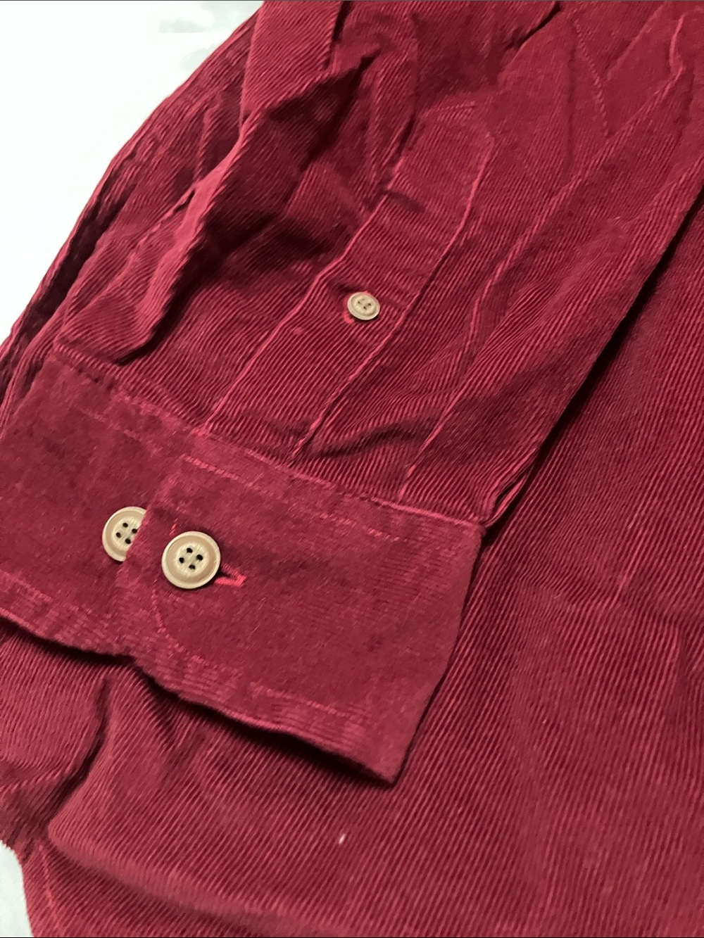 Roundtree & Yorke Men's Brick Red Corduroy Button-Down Shirt - Picture 5 of 5